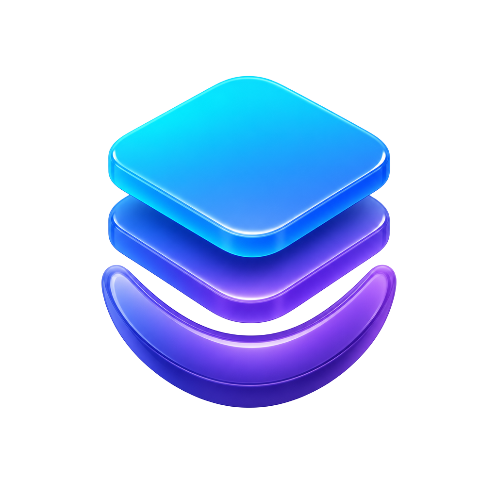 AStack Smile 3D layered logo mark